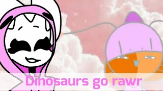 Dinosaurs go rawr meme collab with butterfly kitty (•Mylo•)