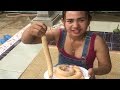 Amazing Cooking Eggs-Beautiful Girl  Boil Eggs​ in Pig Intestine-How to Boil Eggs with Pig Intestine