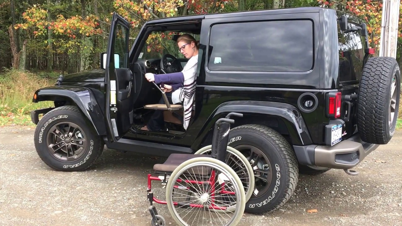 Transfer from wheelchair to Jeep - YouTube