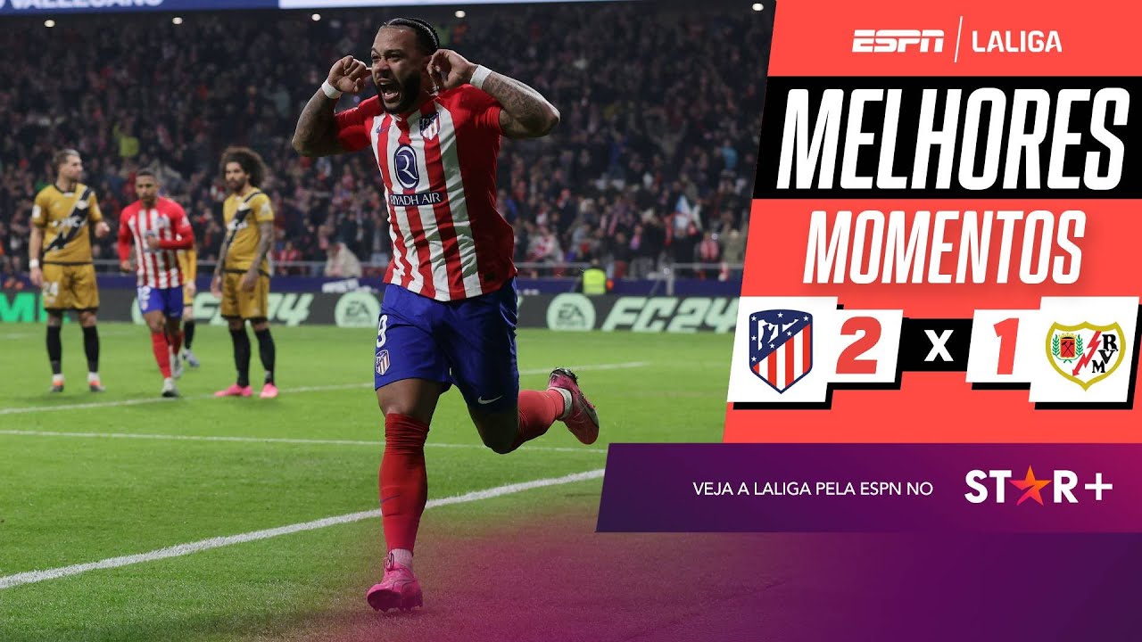 VITÓRIA NOS ACRÉSCIMOS 🔥 Atlético Madrid bate Rayo Vallecano pela LALIGA | Melhores Momentos