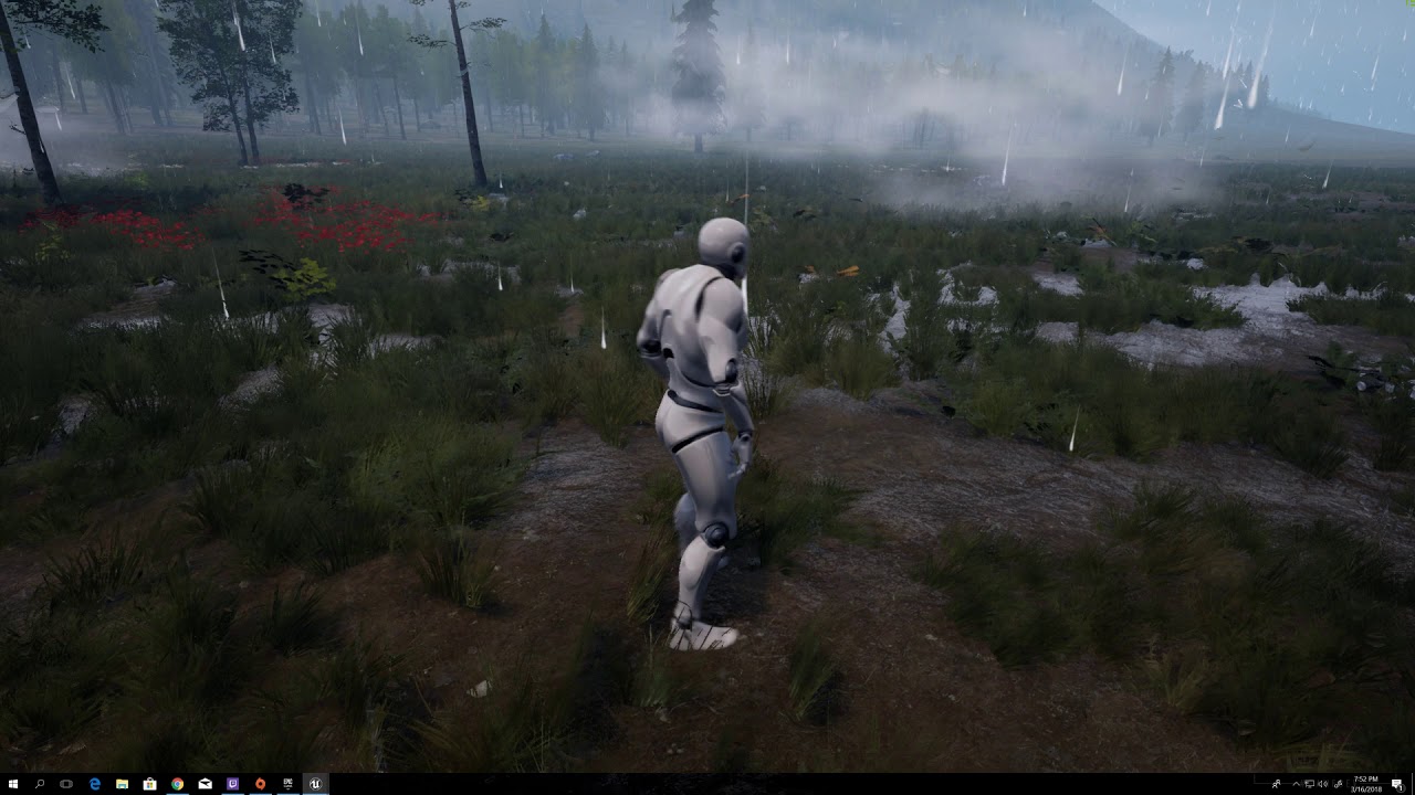 UE4 - Dynamic weather, directional wind, post process effect - YouTube