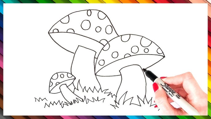 How to draw a Mushroom Real Easy - YouTube