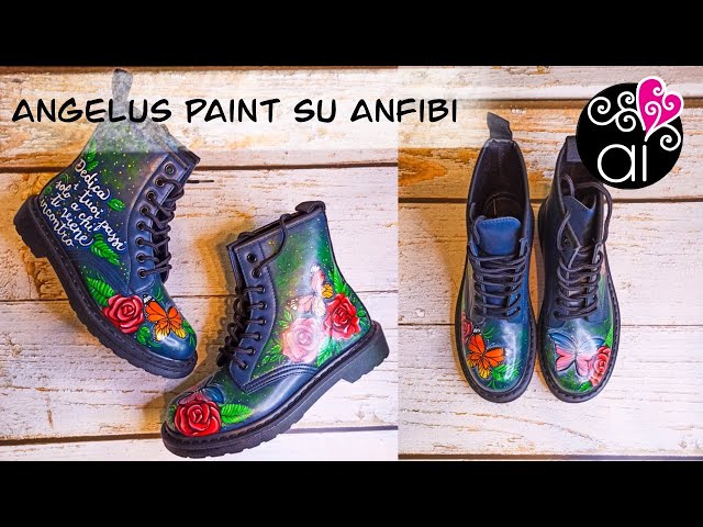 Unboxing Colori Angelus per Pelle ed Ecopelle  Prima prova di Pittura su  Scarponcini Anfibi 