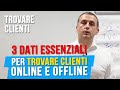 Trovare clienti: 3 dati essenziali che devi conoscere per trovare clienti online e offline.