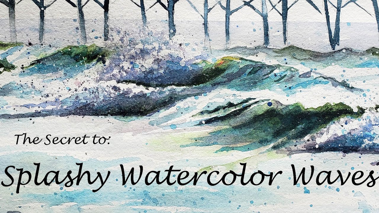 How to Paint Splashy Watercolor Waves - Abridged Version 