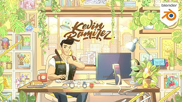 Dream Office in Blender 3D with Grease Pencil - 2D/3D Process