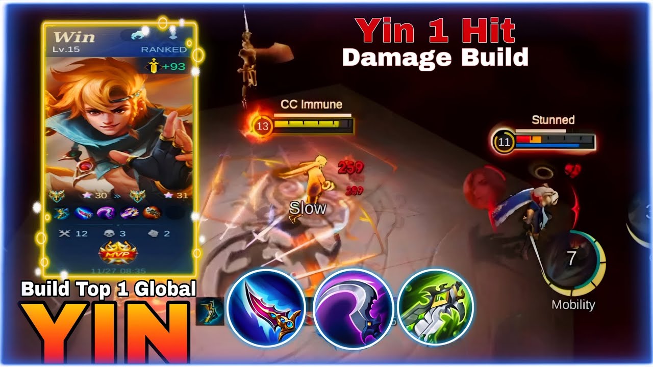 One Hit!! Yin 100% Broken Hero | Build Top 1 Global Yin ~ MLBB