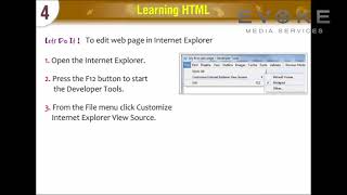 Editing the wed page in Internet Explorer || Information