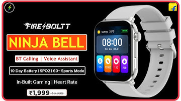 Fire Boltt Ninja Bell Smartwatch🔥1.69- HD Display | Bluetooth Calling | Voice Assistant🔥Features