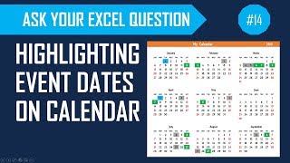 Highlight events, weekends and holidays on calendar in Excel