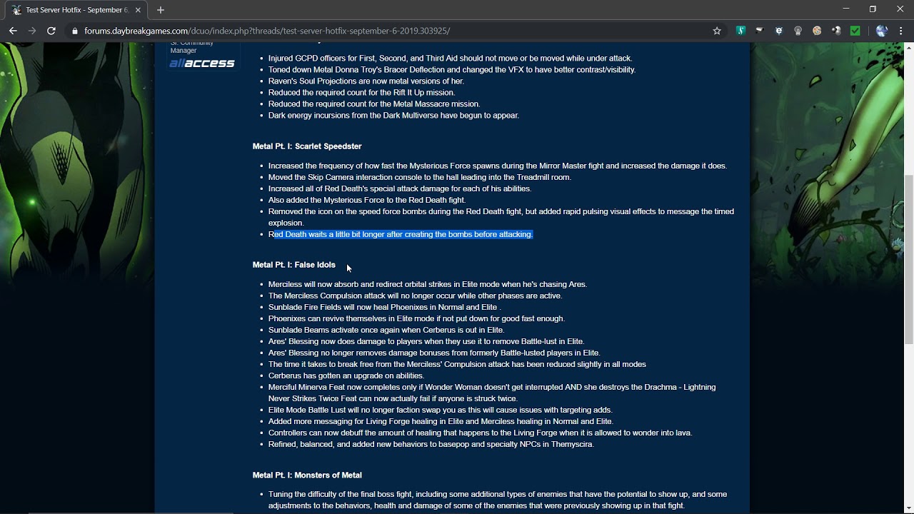 DCUO Episode 35 METAL PART 1 Final Test Hotfix Changes!