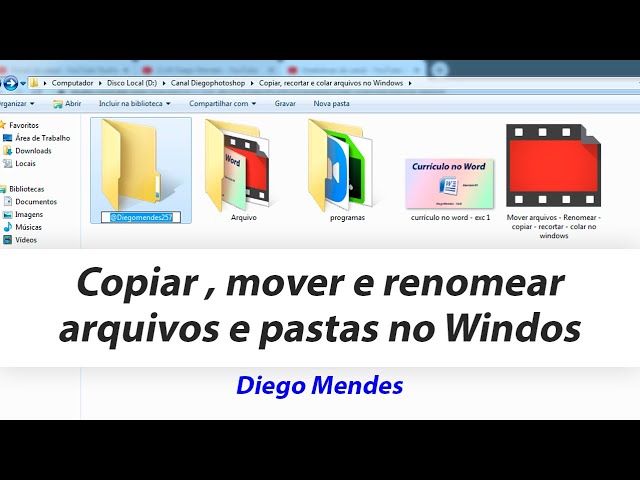 Criar, mover, copiar e apagar aquivos