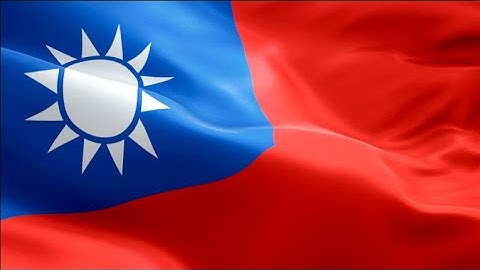 Taiwan flag closeup 1080p Full HD 1920X1080 footage video waving in wind. Taiwanese flag Full HD