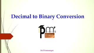 Decimal to Binary Conversion