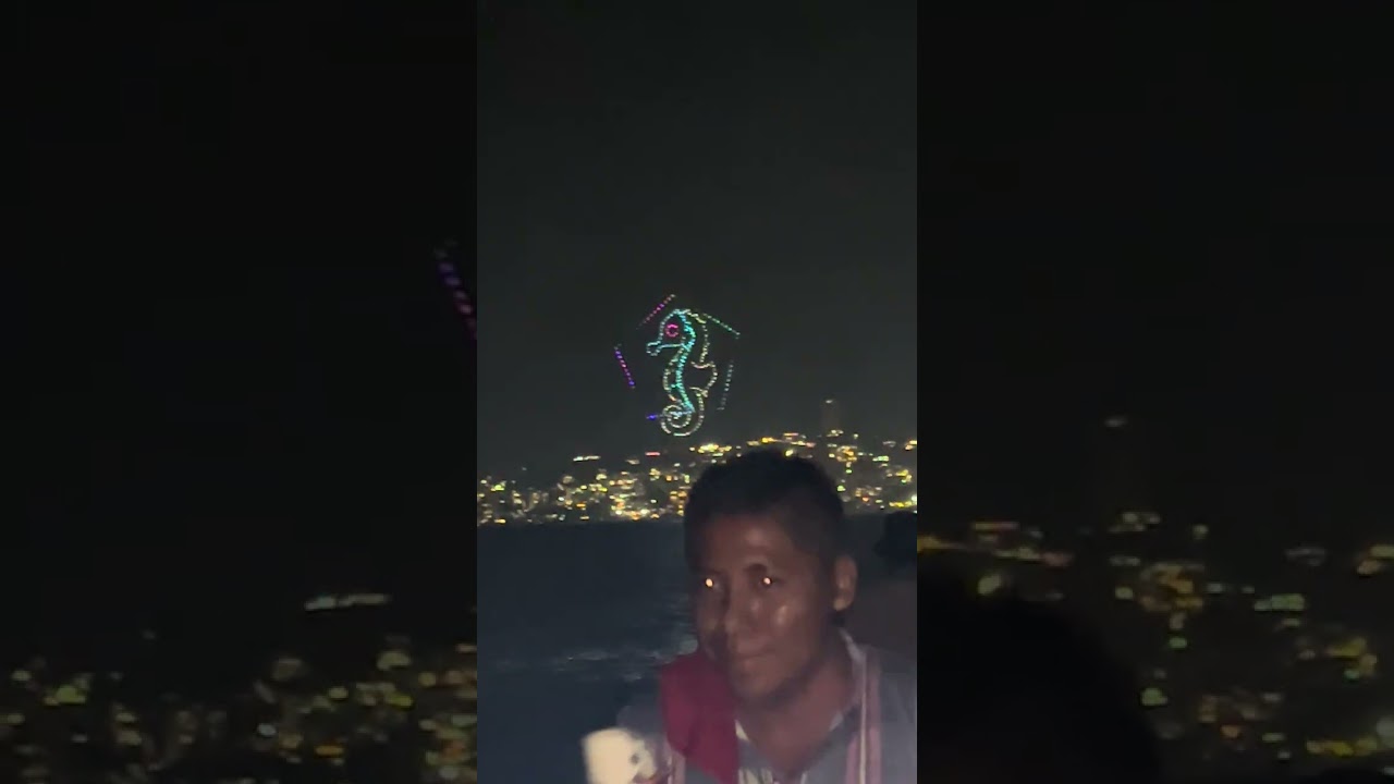 El show de drones en playa tamarindos Acapulco 2025