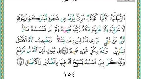 سورة النور من الايه ٣٦ الى نهايه السورة/تكملة الجزء الثامن عشر من القرآن الكريم