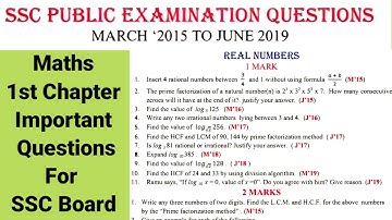 10th class | Maths | 1.Real Numbers chapter | Important Questions for SSC Board Exams|1 chapter sums