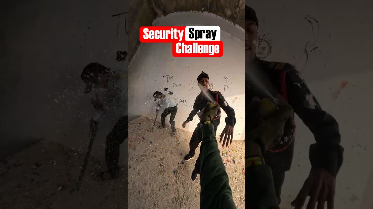 Security spray challenge #video #parkour #pov #funny #youtube #shorts #video