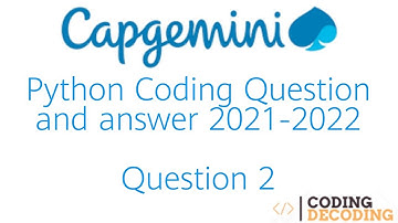#capgemini #python coding Question and Answer 2021-22 #capgeminihiring #pythonprogramming #coding