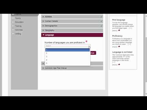 Common Application walkthrough