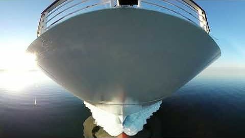 Bulbous bow of Brilliance of the Seas   360 video