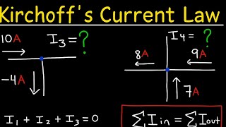 Kirchhoff's Current Law, Junction Rule, KCl Circuits - Physics Problems