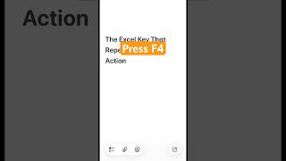 The excel key that repeats your last action!