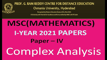 MSC (MATHEMATICS) I-YEAR PAPERS  || Paper – IV : Complex Analysis 2021 PAPERS |SUBJECT WISE PAPERS |