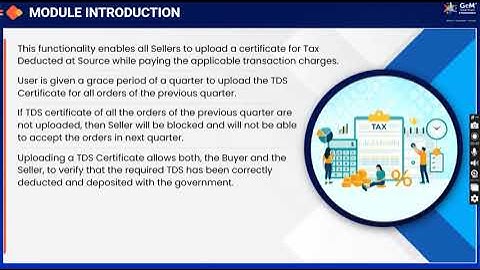 TDS CERTIFICATE INTRODUCTION in Gem | Bidding | Tenders | ‪@bidalert‬