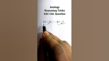 Analogy| Number Analogy| Analogical Reasoning| Reasoning for SSC CGL/ GD /CHSL/MTS |