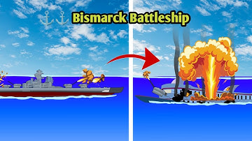 ⚓ Bismarck Ship  Level Up Battleship | ⚓Yamato Level Up Battleship Animation | US Sinking Ship