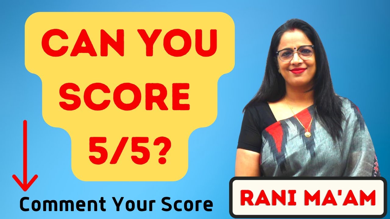 CAN YOU SCORE 5/5? || Cloze Test Quiz - 1 || Cloze Test || English With Rani Ma'am