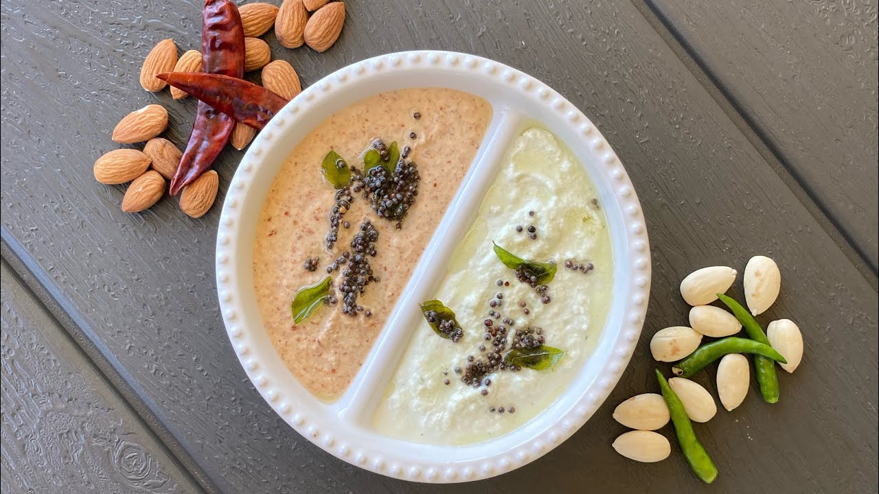 Almond Chutney (2 types) Badam Chutney பாதாம் சட்னி Quick Chutney