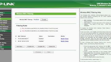 ENABLE MAC FILTERING I TP-LINK WiFi ROUTER