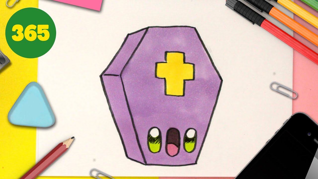 COMMENT DESSINER UN CERCUEIL KAWAII ⚰️ Dessins kawaii faciles ⚰️