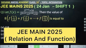 Q) Let f(x)=(2^(x+2)+16)/(2^(2x+1)+2^(x+4)+32). Then the value of    8(f(1/15)+f(2/15)+…+f(59/15))