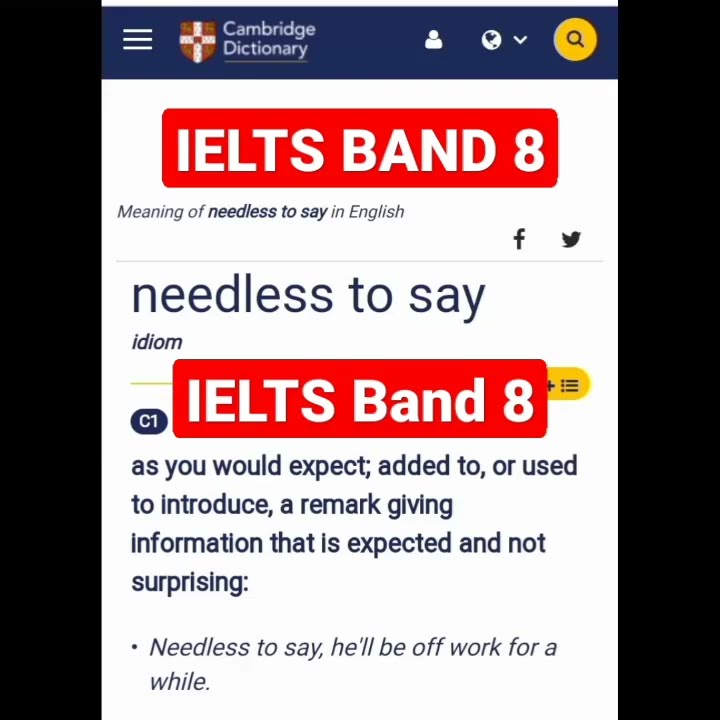 ielts-band-8-idiom-needless-to-say-meaning-shorts-youtube