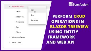 Perform CRUD Operations on a Blazor TreeView Using Entity Framework and Web API