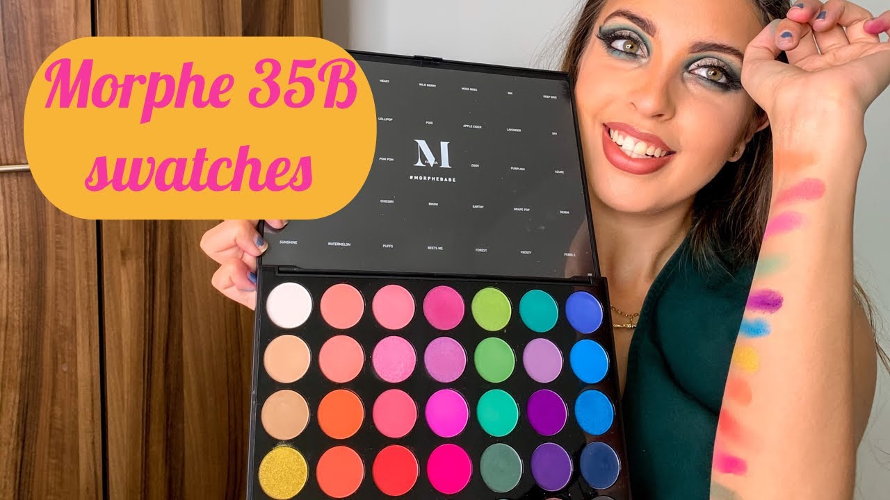 Morphe 35B palette swatches YouTube