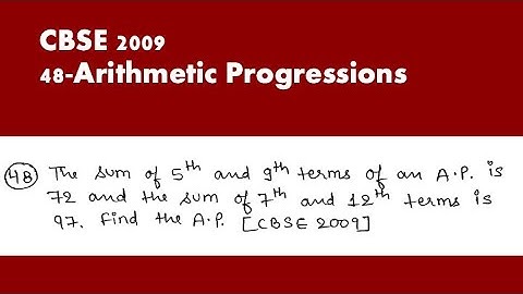 (CBSE 2009),  48  Arithmetic Progressions