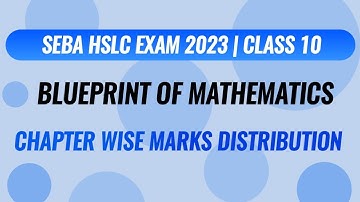 Blue Print of Mathematics for HSLC Exam 2023 | Marks distribution chapter wise SEBA Class 10 Assam