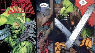 Savage Dragon issue 1. The Monthly Series.  2 Chainsaws! One Dead Rat! Dragon Breathes Fire!