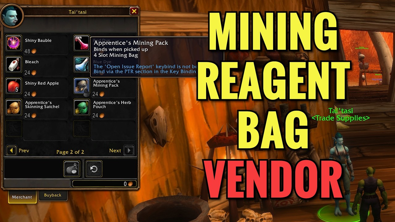 Sen'Jin Village Mining Reagent Bag (4 Slot) Vendor Location (WoW Forever)