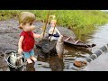 Miniature full fish fry  miniature fishing and cooking  vistha channel  fishfry recipe