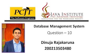 Question 10 | Database Management System | DBMS | HeidiSQL | MySQL Work Bench | Java Institute