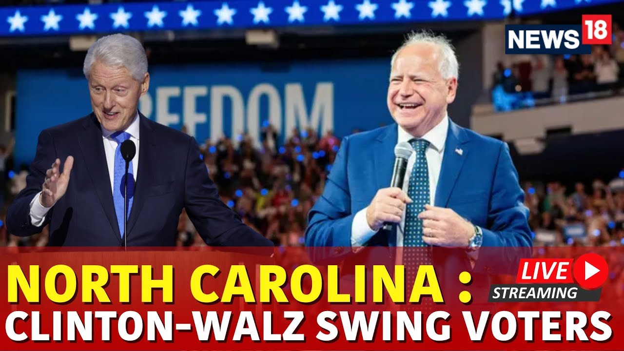 Tim Walz Bill Clinton Rally In North Carolina Live | US Presidential ...