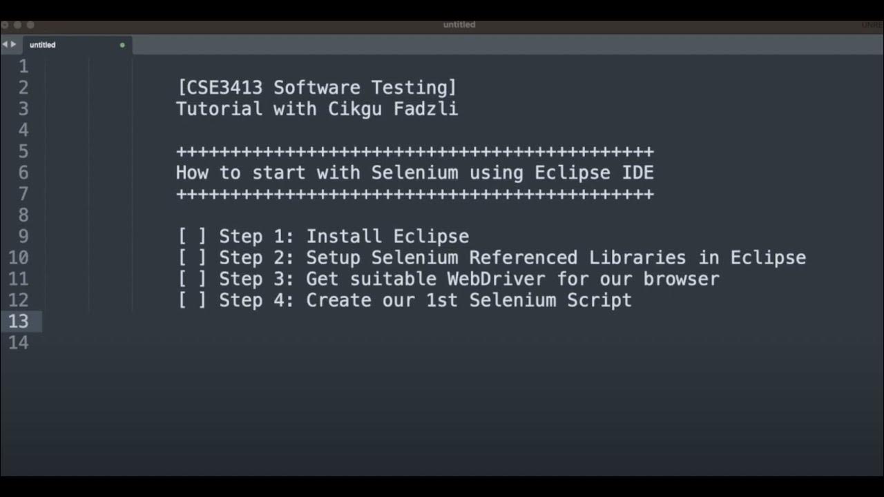 How to start with Selenium using Eclipse IDE - YouTube
