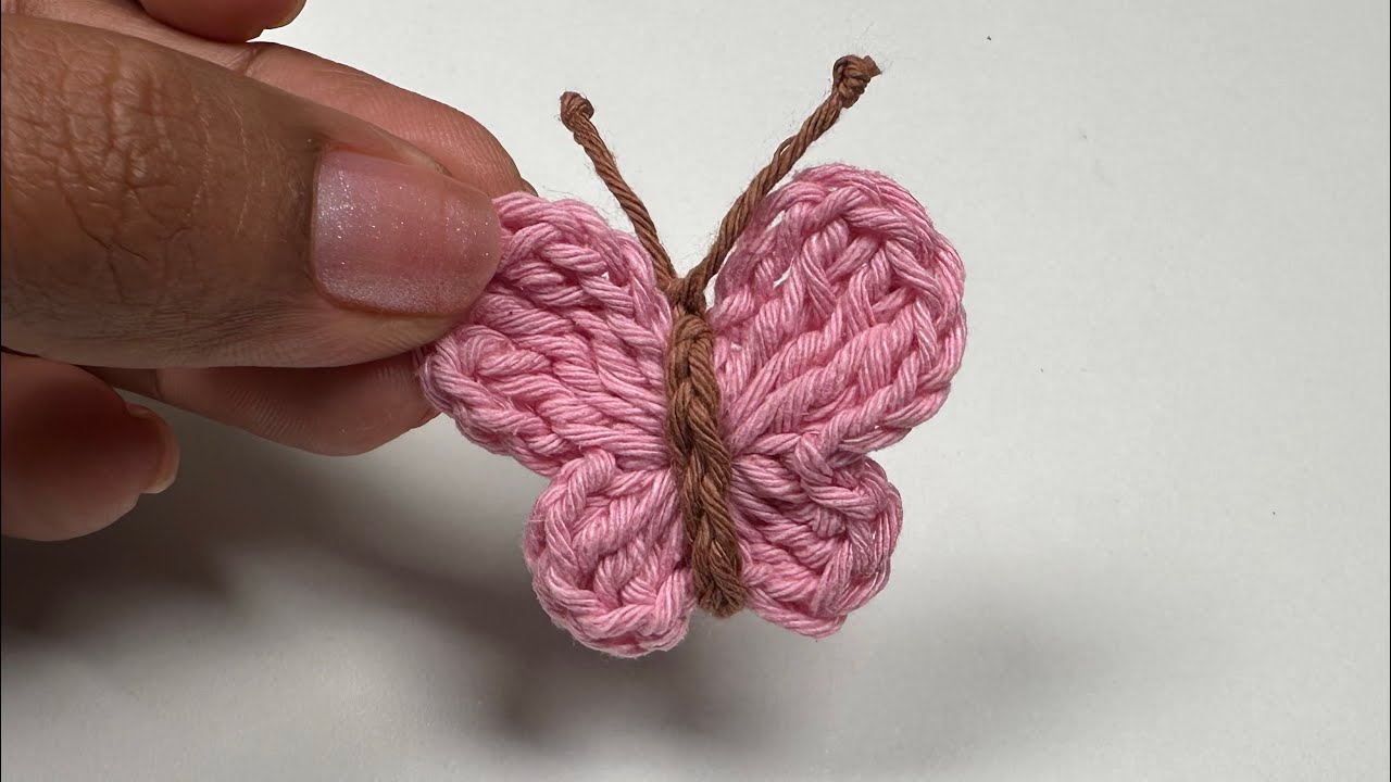 Mini Borboleta simples de crochê PASSO A PASSO
