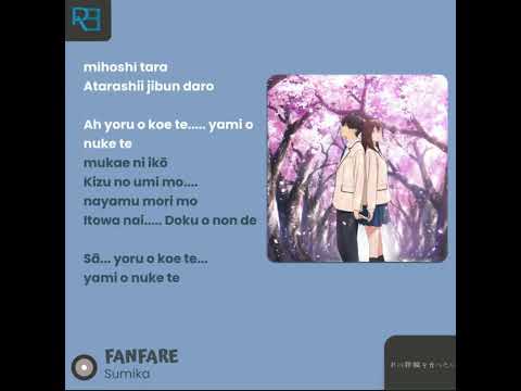 Fanfare - Sumika | Anime Movie Kimi no suizou wo Tabetai Soundtrack FULL | Romaji Lyrics
