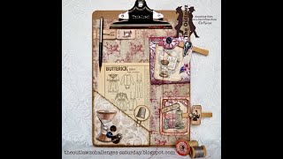 Vintage Style Sewing Clipboard Caddy